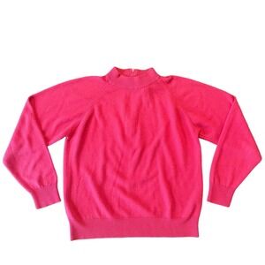 Vtg Hampshire Studio Mock Neck Sweater in Strawberry Preppy - Women's - Small